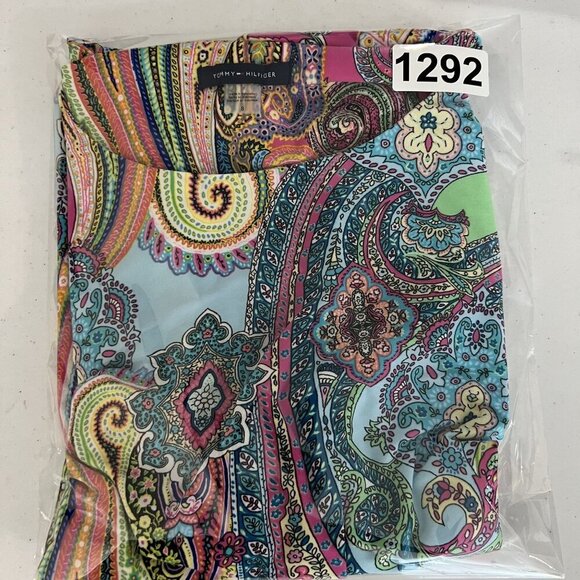 Tommy Hilfiger Womens 8 Psychedelic 70s Thyme Sleeveless Groovy Dress Stretchy - Picture 14 of 14